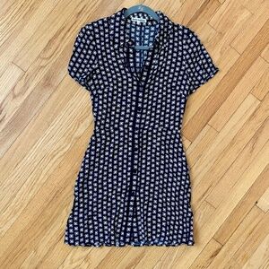 Reformation Printed Mini Button-Up Dress - Size 4